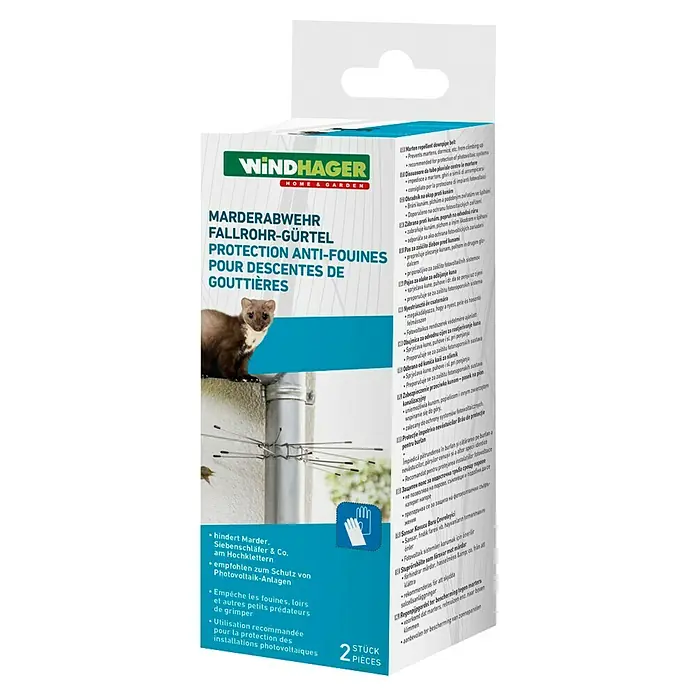 Windhager Marderschutz Fallrohr-Gürtel - Geeignet für: Marder, 2 Stk. - Windhager Marderabwehr Fallrohr-Gürtel: Schützt Fallrohre vor Mardern und anderen Klettertieren, empfohlen für Photovoltaikanlagen.