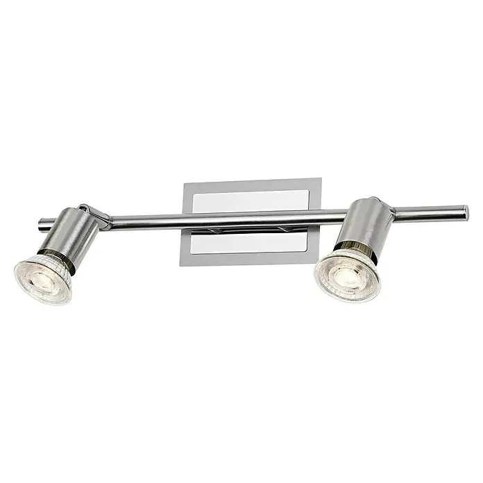 Osram Wand- & Deckenleuchte Spot Cylinder Duo - L x B x H: 36,4 x 7 x 13,3 cm, Silber, GU10 - Moderne zweiflammige LED-Deckenleuchte mit verstellbaren Strahlern für eine flexible Beleuchtung im Raum. Elegantes Design in Silber.
