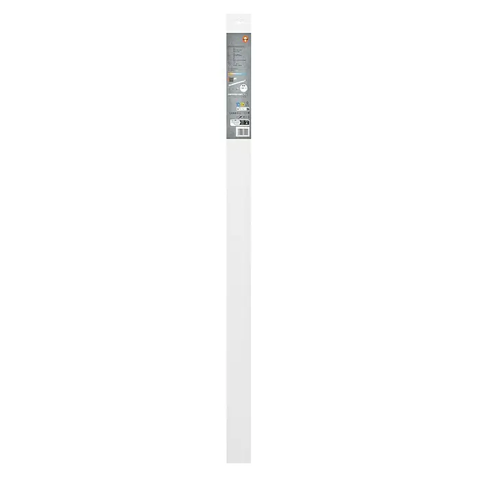 Osram LED-Lichtleiste Batten - L x B x H: 121 x 4,3 x 4,9 cm, Lichtfarbe: Warmweiß, 24 W, 220 V - 240 V - Abbildung eines Tetra Pak-Kartons mit Produktdetails, Zertifizierungen und einem Barcode. Ideal für Verbraucherinformationen und Recyclinghinweise.