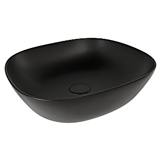VitrA Plural Aufsatzwaschbecken (45 x 38 cm, Mit schmutzabweisender Glasur, Hahnloch: Ohne, Ohne Überlauf, Schwarz)