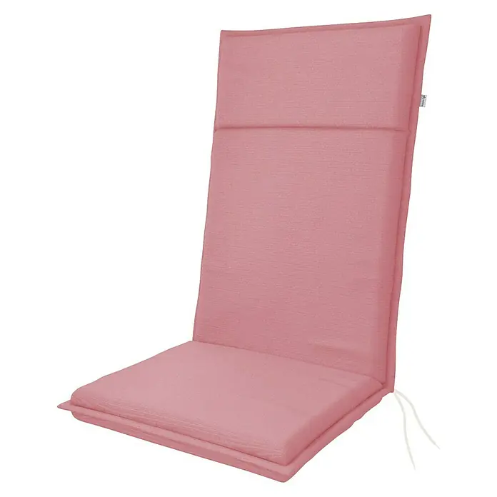 Doppler Sitzauflage Life - Hochlehner, L x B x H: 119 x 48 x 4 cm, Polyester, Rosa - Ein rosafarbenes Stuhlkissen mit hoher Rückenlehne und quadratischer Sitzfläche bietet Komfort und Stil für Ihre Gartenmöbel.