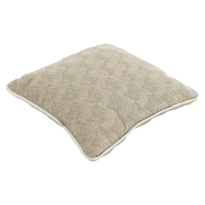 Doppler Kissen Art - Beige, 45 x 45 cm - Dekokissen mit geometrischem Muster in Beige und Weiß, ideal zur stilvollen Aufwertung jeder Wohnlandschaft.