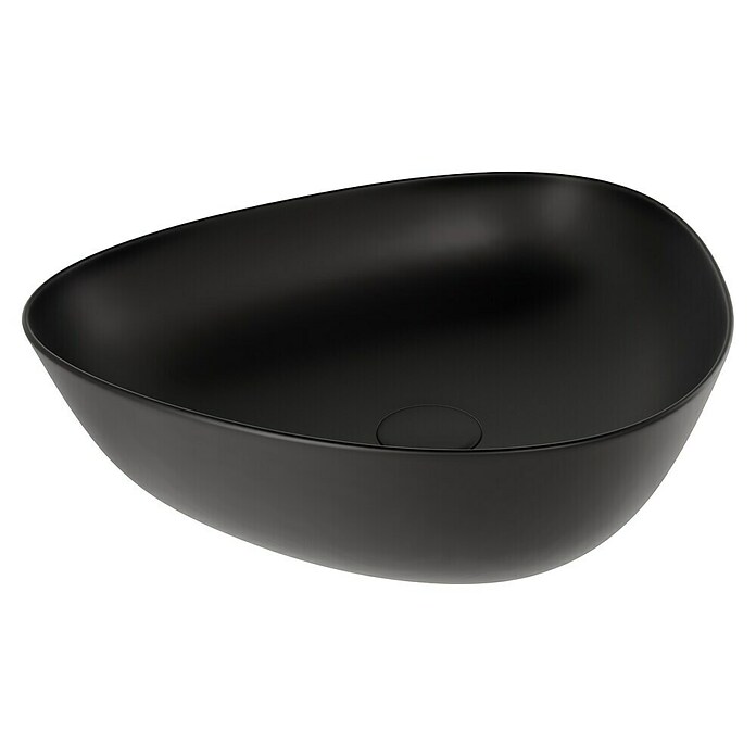 VitrA Plural Aufsatzwaschbecken (47 x 40 cm, Mit schmutzabweisender Glasur, Hahnloch: Ohne, Ohne Überlauf, Schwarz) | BAUHAUS