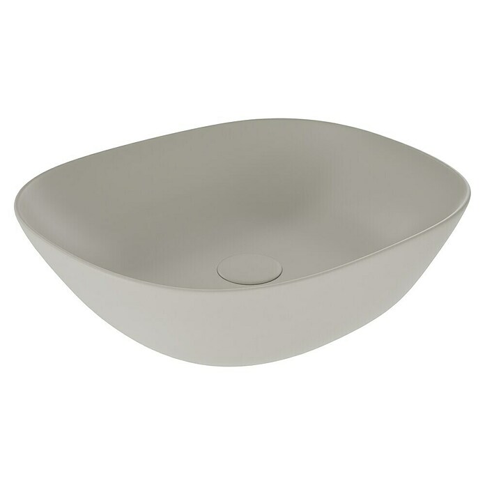 VitrA Plural Aufsatzwaschbecken (45 x 38 cm, Mit schmutzabweisender Glasur, Hahnloch: Ohne, Ohne Überlauf, Taupe) | BAUHAUS
