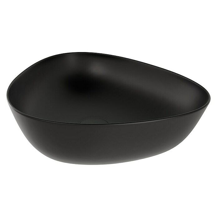 VitrA Plural Aufsatzwaschbecken (47 x 40 cm, Mit schmutzabweisender Glasur, Hahnloch: Ohne, Ohne Überlauf, Schwarz) | BAUHAUS