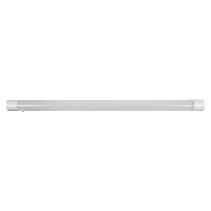 Osram LED-Lichtleiste Batten - L x B x H: 60 x 3,4 x 5,5 cm, Lichtfarbe: Kaltweiß, 8 W, 220 V - 240 V - Nahaufnahme einer hellen, röhrenförmigen LED-Lampe, ideal für energieeffiziente Beleuchtung in verschiedenen Umgebungen.