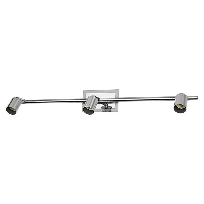 Osram Wand- & Deckenleuchte Spot Cylinder Duo - L x B x H: 60,4 x 7 x 13,3 cm, Silber, GU10 - Nahaufnahme einer silbernen 3-fach-Badezimmerleuchte, die ein elegantes und funktionales Beleuchtungselement zeigt.