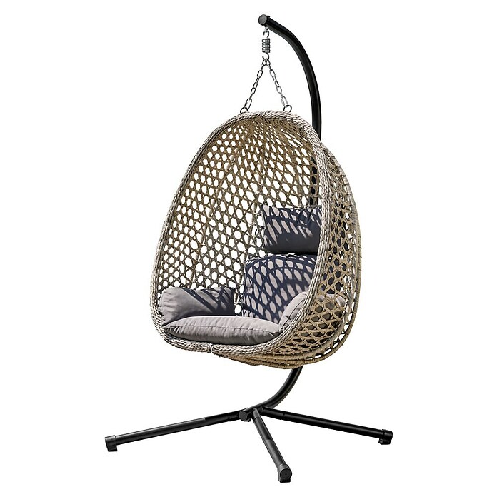Sunfun Hängesessel (L x B x H: 103 x 95 x 196 cm, Stahl, Grau/Schwarz) | BAUHAUS
