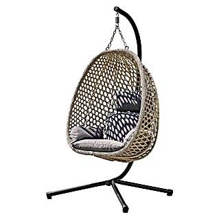 Sunfun Hängesessel (L x B x H: 103 x 95 x 196 cm, Stahl, Grau/Schwarz)