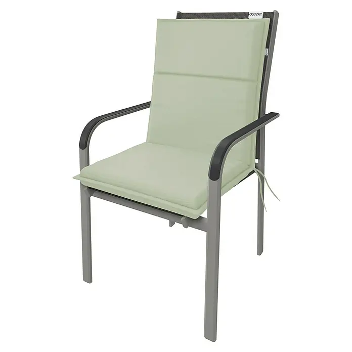 Doppler Sitzauflage Life - Niederlehner, L x B x H: 100 x 48 x 4 cm, Polyester, Mint - Gartenstuhl mit hellgrüner Polsterung.