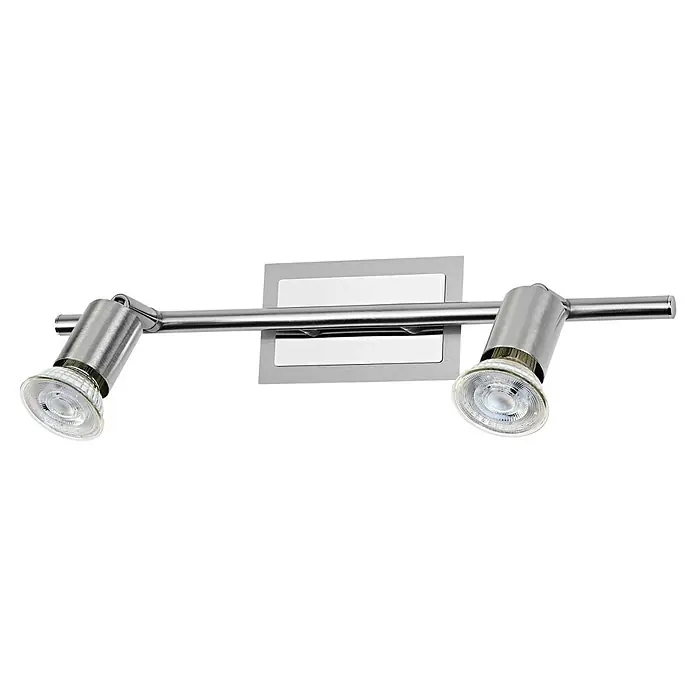 Osram Wand- & Deckenleuchte Spot Cylinder Duo - L x B x H: 36,4 x 7 x 13,3 cm, Silber, GU10 - Metallischer Doppelstrahler mit verstellbaren Köpfen zur flexiblen Beleuchtung verschiedener Raumbereiche. Ideal für Akzentbeleuchtung.