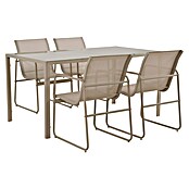 Conjunto de muebles Bicoir (5 pzs., Acero/Textiline, Beige) | BAUHAUS