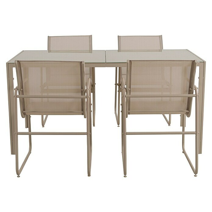 Conjunto de muebles Bicoir (5 pzs., Acero/Textiline, Beige) | BAUHAUS