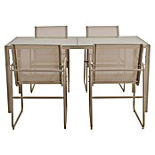 Conjunto de muebles Bicoir (5 pzs., Acero/Textiline, Beige) | BAUHAUS