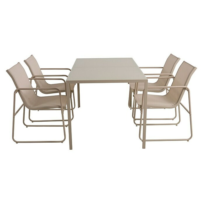 Conjunto de muebles Bicoir (5 pzs., Acero/Textiline, Beige) | BAUHAUS