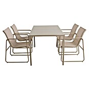 Conjunto de muebles Bicoir (5 pzs., Acero/Textiline, Beige) | BAUHAUS