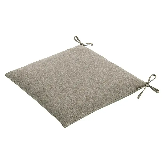 Doppler Sitzkissen Nature - Beige, L x B x H: 48 x 48 x 6 cm - Quadratisches Sitzkissen in Beige mit Bindebändern zur Befestigung an Stühlen, ideal für mehr Komfort.
