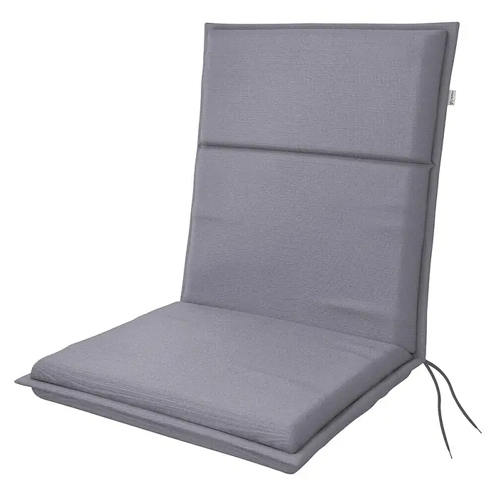 Doppler Sitzauflage Life - Niederlehner, L x B x H: 100 x 48 x 4 cm, Polyester, Grau - Graues Gartenstuhlauflagen-Set, bestehend aus Sitz- und Rückenpolster, ideal für bequeme Stunden im Freien.