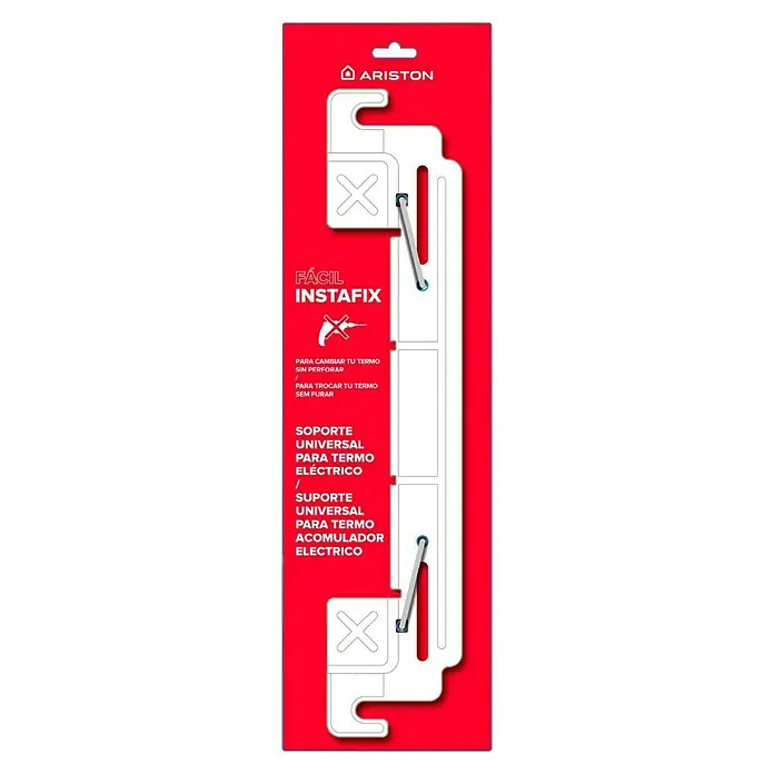 Ariston Soporte universal Instafix - Blanco, Acero - Imagen de un soporte de termostato universal Ariston para una fácil instalación sin taladrar, para calentadores de agua eléctricos.