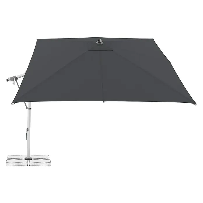 Doppler Expert Ampelschirm - Anthrazit, Bespannungsmaß (L x B): 300 x 300 cm - Elegante graue Marktschirm mit robustem, weißem Rahmen, ideal für stilvollen Sonnenschutz im Freien.