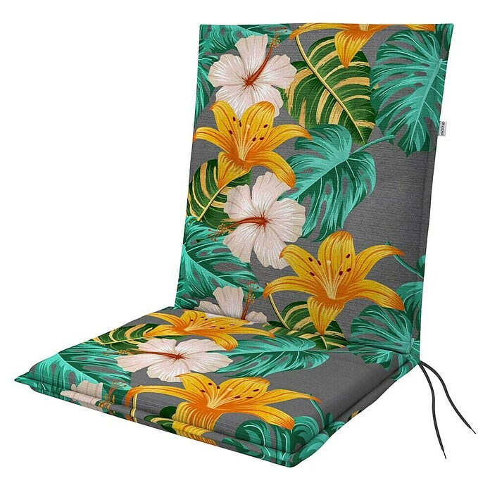 Doppler Sitzauflage Living (Blumen, Niederlehner, L x B x H: 110 x 48 x 6 cm, Grau/Grün/Orange) | BAUHAUS