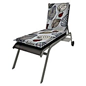 Doppler Liegenauflage Living Blätter (Rollliege, L x B x H: 195 x 60 x 6 cm, Kunststoff, Baumwolle, Grau) | BAUHAUS