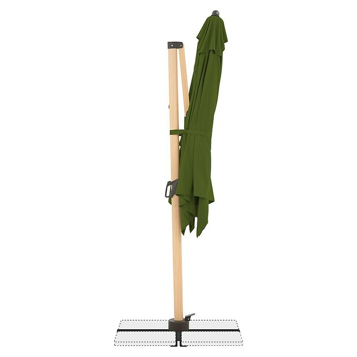 Doppler Alu Wood Ampelschirm Alu Wood AX Ultra (Natur, Bespannungsmaß (L x B): 300 x 220 cm) | BAUHAUS