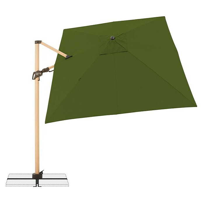 Doppler Alu Wood Ampelschirm Alu Wood AX Ultra (Natur, Bespannungsmaß (L x B): 300 x 220 cm) | BAUHAUS