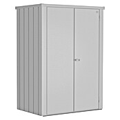 Biohort Romeo Gerätehaus Gr. L High (Außenmaß inkl. Dachüberstand (B x T): 132 x 87 cm, Stahl, Silber‑Metallic) | BAUHAUS