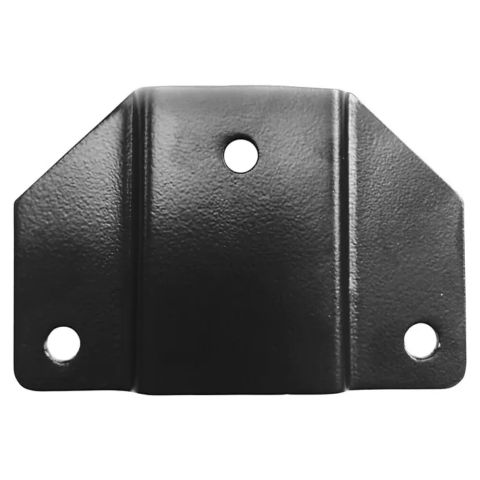 Rei Adapterplatte - L x B x H: 98 x 64 x 7 mm - Schwarze Metallhalterung mit drei Löchern zur Befestigung. Ideal für robuste Anwendungen und sicheren Halt.