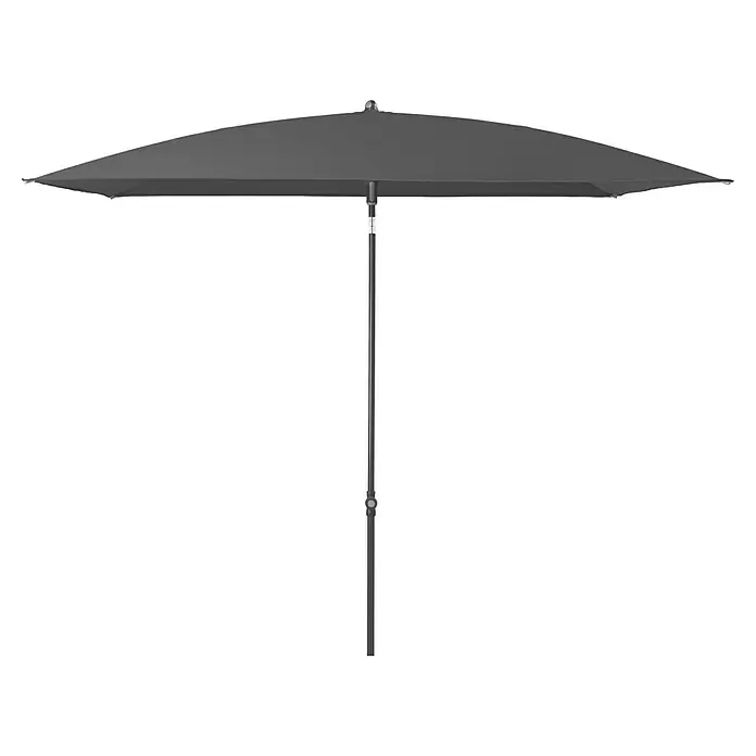 Doppler Balkonschirm Sunline Neo Gastro - Anthrazit, Bespannungsmaß (L x B): 230 x 190 cm - Ein grauer Gartenschirm, der Schatten spendet und vor Sonne schützt, mit einem robusten Ständer für den Außenbereich.