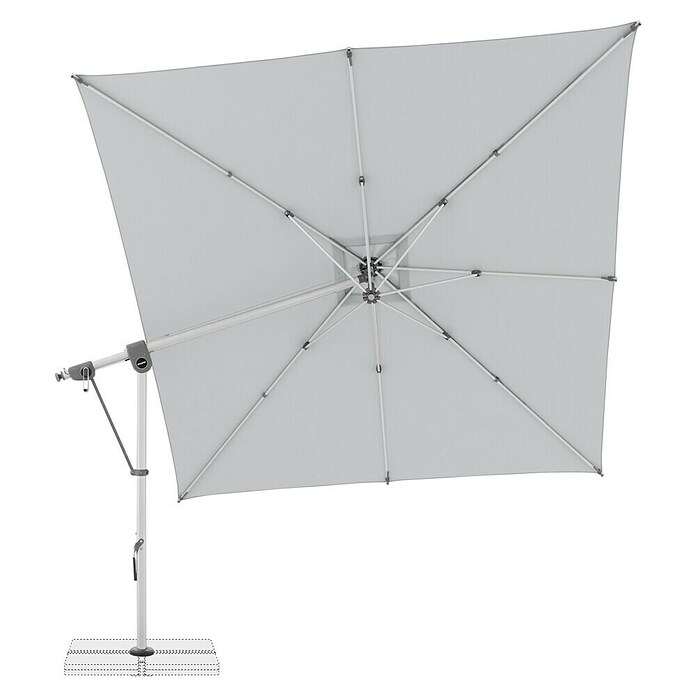 Doppler Expert Ampelschirm Expert (Hellgrau, Bespannungsmaß (L x B): 300 x 300 cm) | BAUHAUS
