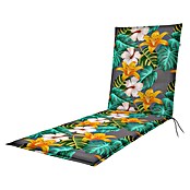 Doppler Liegenauflage Living Floral (Rollliege, L x B x H: 195 x 60 x 6 cm, Kunststoff, Baumwolle, Gelb/Grün/Grau) | BAUHAUS