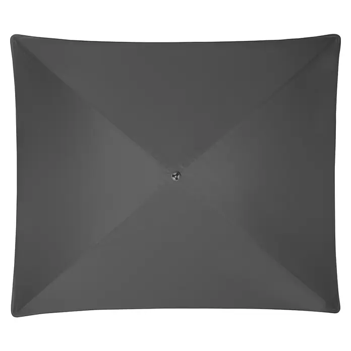 Doppler Balkonschirm Sunline Neo Gastro - Anthrazit, Bespannungsmaß (L x B): 230 x 190 cm - Ein graues quadratisches Objekt, möglicherweise eine Abdeckung oder Platte, mit einer pyramidenförmigen Struktur in der Mitte.