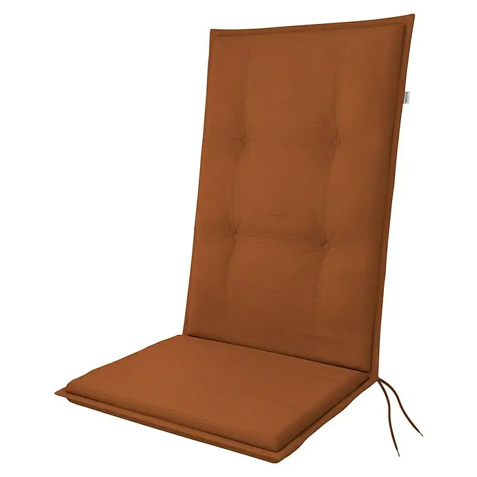 Doppler Sitzauflage Flair - Hochlehner, L x B x H: 119 x 48 x 6 cm, Baumwolle, Polyester, Braun - Gartenstuhlauflage in Braun mit Knopfdetails. Die bequeme Auflage bietet eine stilvolle Sitzgelegenheit im Freien.