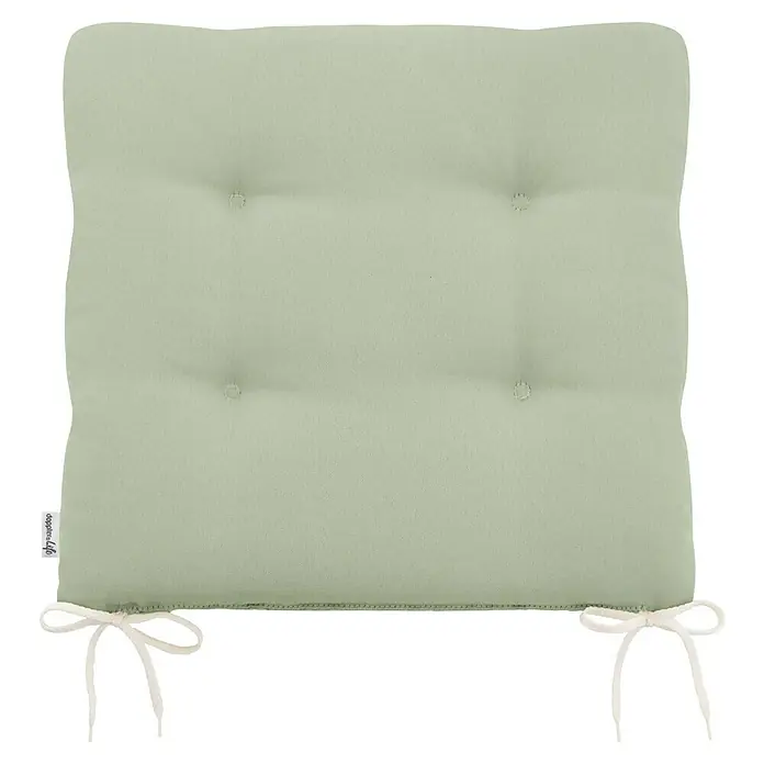 Doppler Sitzkissen Life - L x B x H: 45 x 45 x 4 cm, Kunststoff, Mint - Grünes Sitzkissen mit Knöpfen und Bändern zur Befestigung für bequemes Sitzen und zusätzlichen Komfort. Die perfekte Ergänzung für jeden Stuhl.