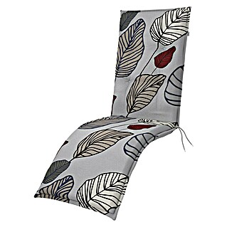 Doppler Sitzauflage Living Blätter (Rollliege, L x B x H: 170 x 48 x 6 cm, Kunststoff, Baumwolle, Grau)