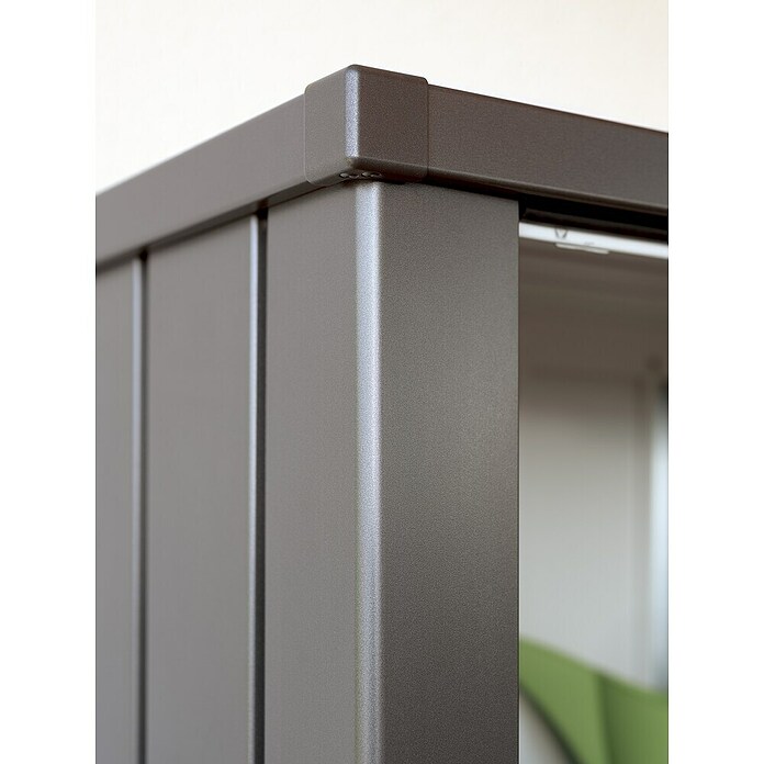 Biohort Julia Geräteschrank M (Außenbreite inkl. Dachüberstand: 78 cm, Außentiefe inkl. Dachüberstand: 57 cm, Stahl, Silber Metallic) | BAUHAUS