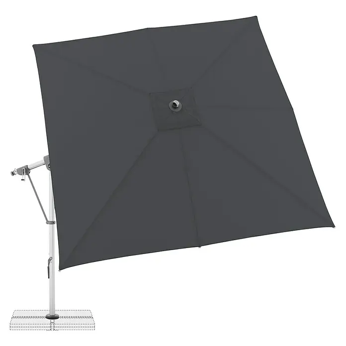 Doppler Expert Ampelschirm - Anthrazit, Bespannungsmaß (L x B): 300 x 300 cm - Schatten und Stil: Der elegante graue Sonnenschirm bietet optimalen Schutz vor der Sonne und ist ein echter Hingucker für jeden Außenbereich.