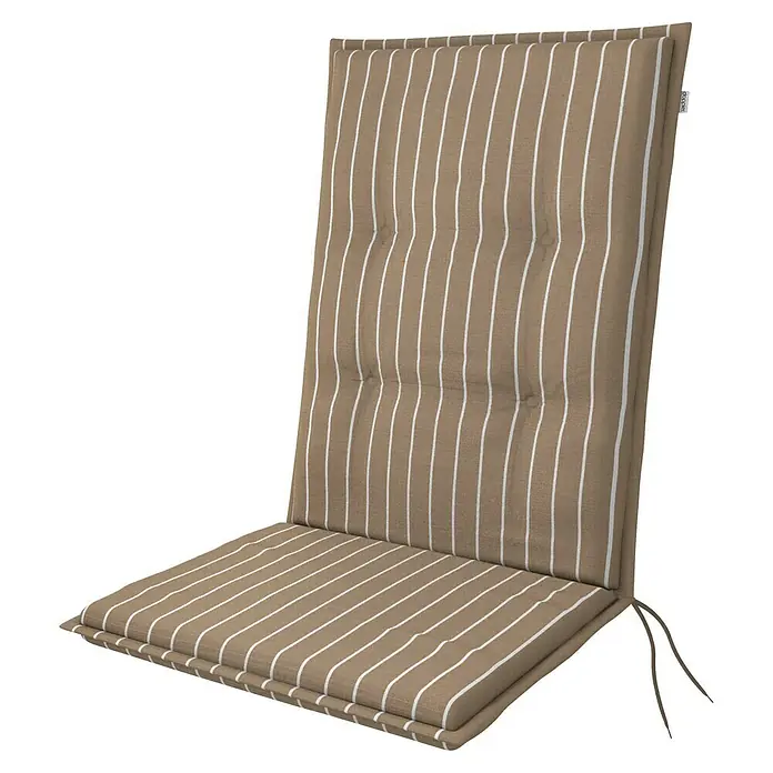 Doppler Sitzauflage Living - Mittellehner, L x B x H: 110 x 48 x 6 cm, Beige/Weiß - Gestreiftes Gartenstuhlauflage mit bequemer Polsterung für entspanntes Sitzen im Freien. Ideal für Garten, Terrasse oder Balkon.