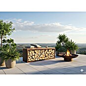Palatino Exclusive Line Kaminholzregal Woodpecker Pro (120 x 40 x 50 cm, Stahl, Edelrost) | BAUHAUS