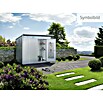 Biohort AvantGarde Gerätehaus Eco A4 (Außenmaß inkl. Dachüberstand (B x T): 180 x 380 cm, Silber Metallic, Einzeltür, Stahl) | BAUHAUS