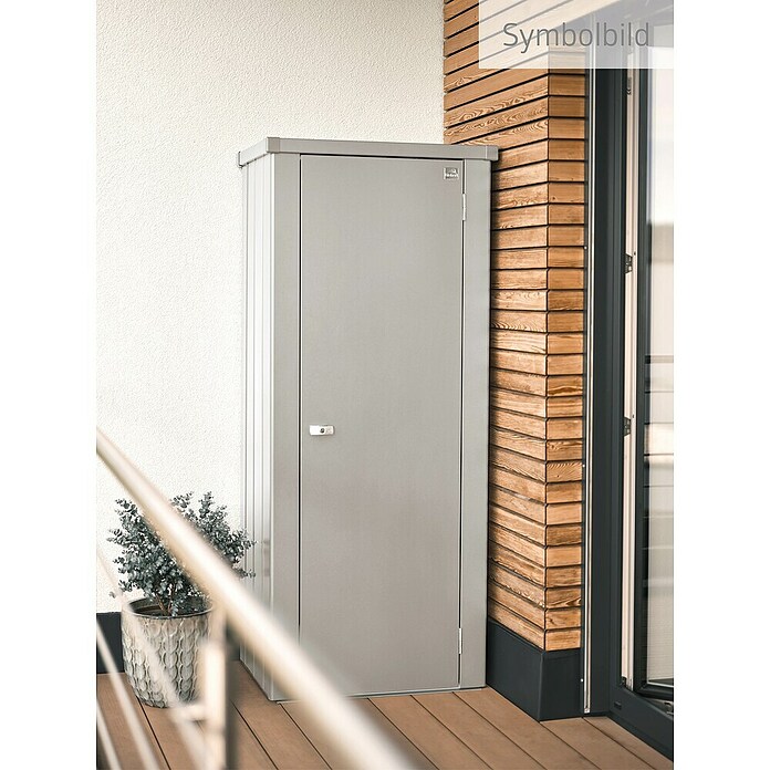 Biohort Julia Geräteschrank M (Außenbreite inkl. Dachüberstand: 78 cm, Außentiefe inkl. Dachüberstand: 57 cm, Stahl, Silber Metallic) | BAUHAUS