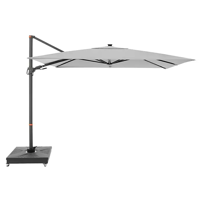Doppler Ampelschirm myZone AX LED - Hellgrau, Bespannungsmaß (L x B): 220 x 300 cm - Der hochwertige Sonnenschirm spendet stilvollen Schatten und ist ideal für Garten und Terrasse. Mit robustem Standfuß für sicheren Halt.