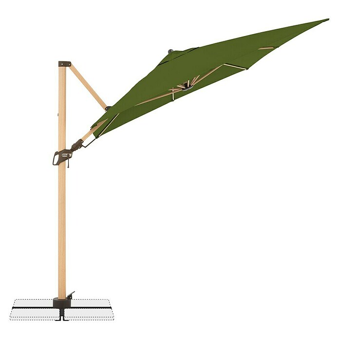 Doppler Alu Wood Ampelschirm Alu Wood AX Ultra (Natur, Bespannungsmaß (L x B): 300 x 220 cm) | BAUHAUS