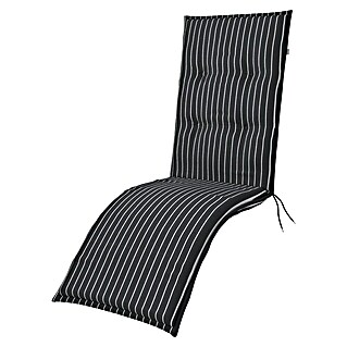 Doppler Sitzauflage Living Streifen (Rollliege, L x B x H: 170 x 48 x 6 cm, Kunststoff, Baumwolle, Schwarz/Weiß)