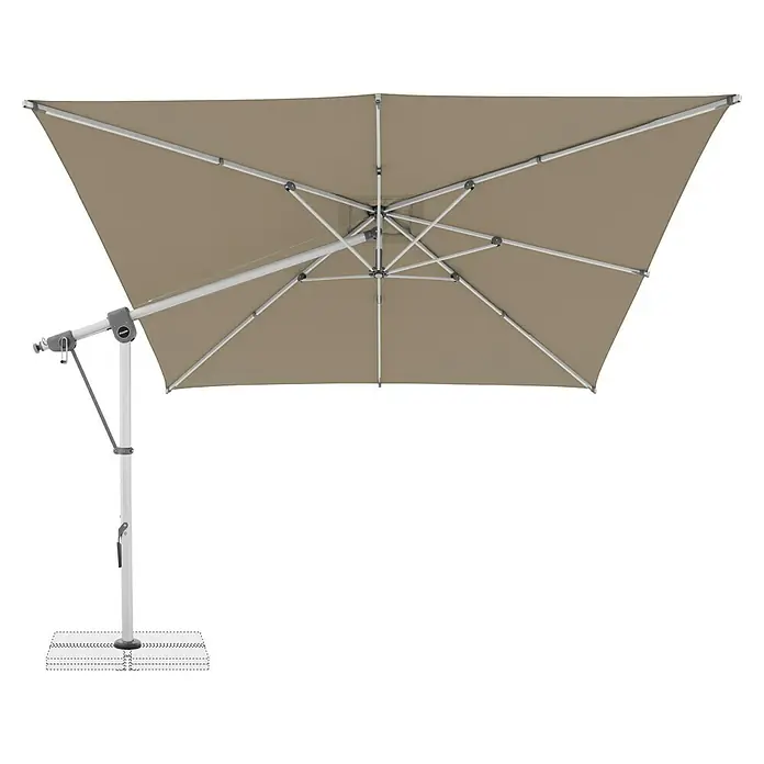 Doppler Expert Ampelschirm - Sand, Bespannungsmaß (L x B): 300 x 300 cm - Eleganter, quadratischer Sonnenschirm mit robustem Gestell. Ideal für stilvollen Sonnenschutz im Garten oder auf der Terrasse.