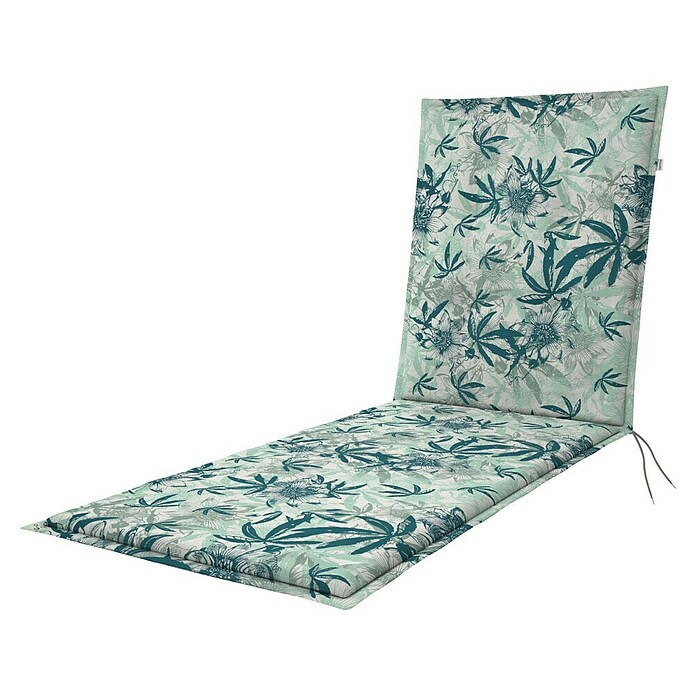Doppler Liegenauflage Living Floral (Rollliege, L x B x H: 195 x 60 x 6 cm, Kunststoff, Baumwolle, Türkis) | BAUHAUS