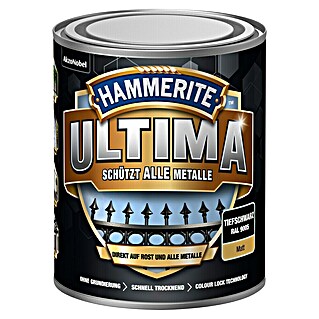 Hammerite Ultima Metall-Schutzlack (RAL 9005, Tiefschwarz, 750 ml, Matt, Wasserbasiert)
