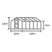 Juliana Gewächshaus Compact (3,68 x 2,24 x 2,26 m, Sicherheitsglas, Glasstärke: 3 mm, Anthrazitgrau)